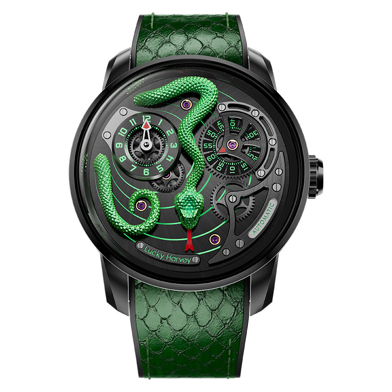 2024 New Arrival Spit Out Tongue Green Snake Automata Watch Lucky Harvey