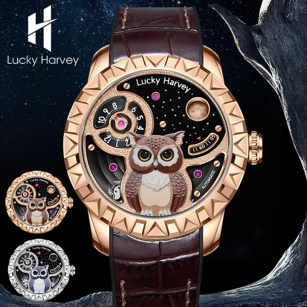 Gold Owl Automatic New Watch Luminous Dial Lucky Harvey